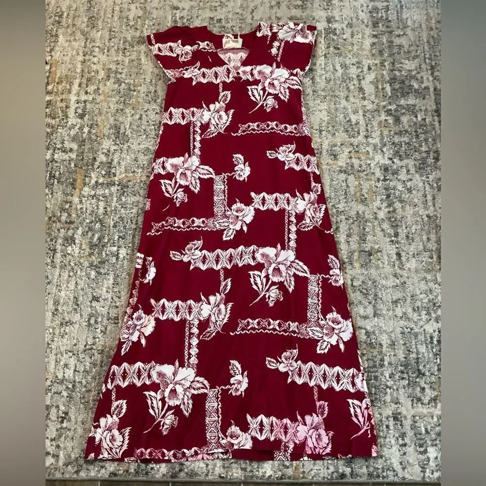 VINTAGE MALIHINI HAWAIIAN MAXI DRESS! EUC! SIZE S
